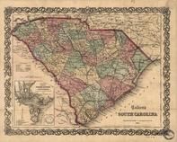 South Carolina 1865 State Map, South Carolina 1865 State Map